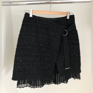 Karl Lagerfeld Black Textured Mini Skirt